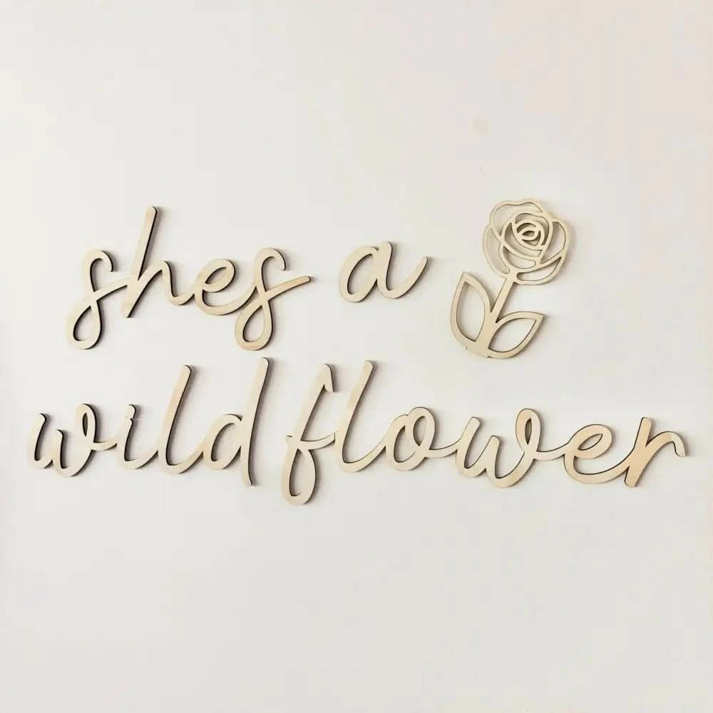 shes a wildflower wall plaque LARGE - Timber Tinkers