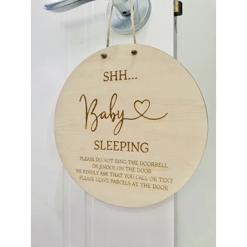 Shh... Baby Sleeping - Please do not knock - Timber Tinkers