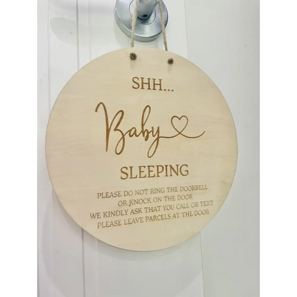 Shh... Baby Sleeping - Please do not knock - Timber Tinkers