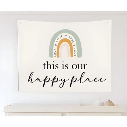 this is our happy place Canvas Wall Hang - Timber Tinkers