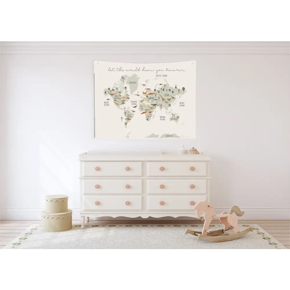 World Dinos Canvas Wall Hang - Timber Tinkers